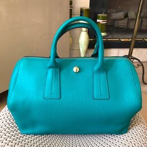 Furla Teal Saffiano Leather Medium Handbag